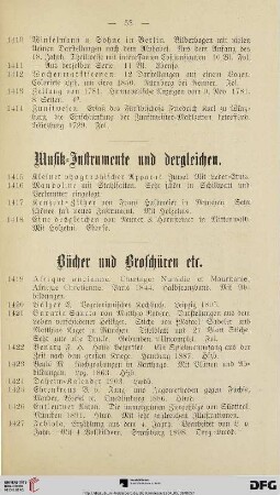 Musik-Instrumente und dergleichen (Nr. 1415-1418)