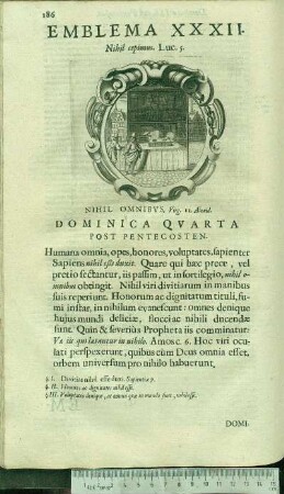 Emblema XXXII. Nihil cepimus. Luc.5. Nihil Omnibvs.Virg.11. Æneid. Dominica Qvarta Post Pentecosten.