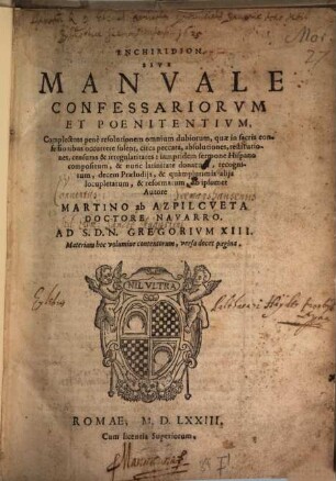 Enchiridion confessariorum et poenitentium