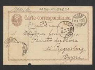 Brief von Johann Müller an Jakob Singer
