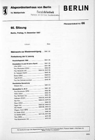 Nr. 66, 11. Dezember 1987