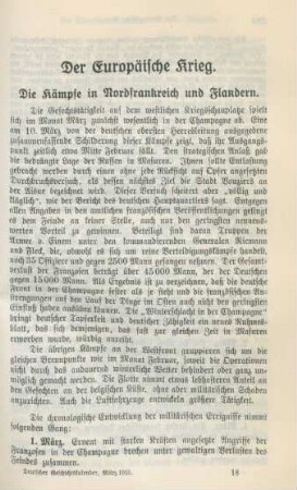 Die Kämpfe in Nordfrankreich und Flandern