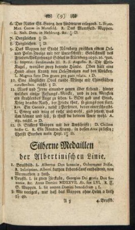 Silberne Medaillen der Albertinischen Linie.