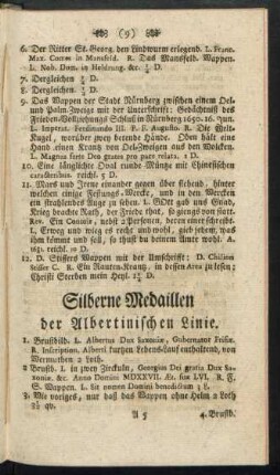 Silberne Medaillen der Albertinischen Linie.