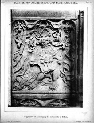 Tafel 56: Wappenplatte im Chorumgang der Marienkirche zu Lübeck