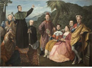 Die Familie des Missionars mit dem heiligen Franz Xaver