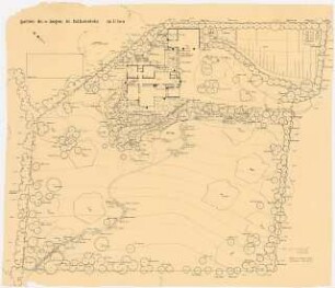 Garten Dr. E. Kogon, Königstein-Falkenstein: Lageplan, Pflanzplan 1:100