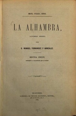 La Alhambra, leyendas arabes