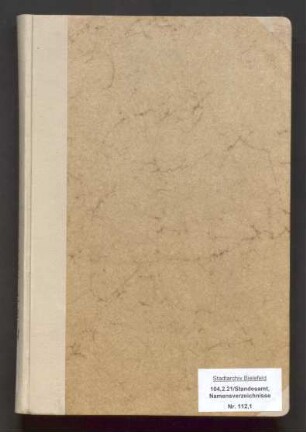 Namensverzeichnis zum Geburtenregister Senne II (Sennestadt), 1877 - 1899