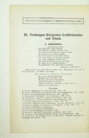 XI. Vereinigtes Königreich Großbritannien und Irland