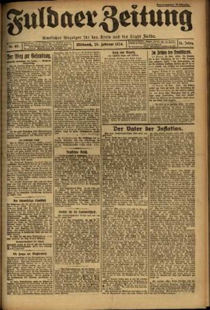 Ausgabe vom Mittwoch, den 20. Februar 1924.