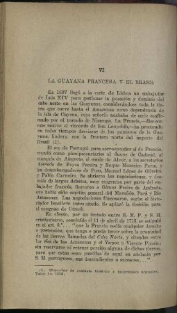 VI. La Guayana Francesa y el Brasil
