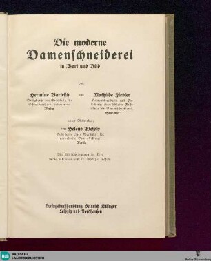 Die moderne Damenschneiderei in Wort und Bild