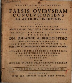 De falsis quibusdam conclusionibus ex attributis divinis