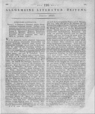 Corpus grammaticorum Latinorum veterum. T. 1. Hrsg. v. F. Lindemann. Leipzig: Teubner & Claudius 1831