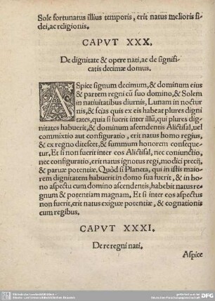 CAPUT XXXI. De re regni nati.