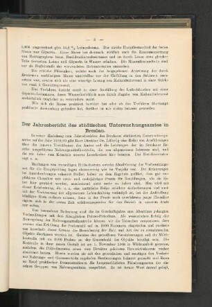 Der Jahresbericht des städtischen Untersuchungsamtes in Breslau.