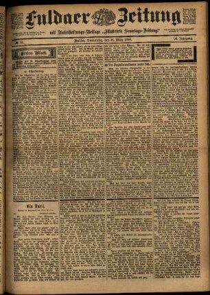 Erste Ausgabe vom Donnerstag, den 30. März 1899.