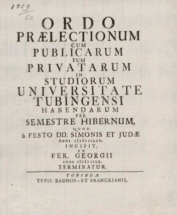 Vorlesungsverzeichnis 1759/60