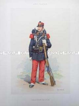 Uniformdarstellung, Unteroffizier der Linien-Infanterie, Frankreich, um 1890.