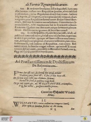 Ad Praestantissimum & Doctissimum Dn. Respondentem