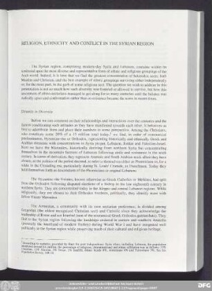 Religion, Ethnicity And Conflict In The Syrian Region