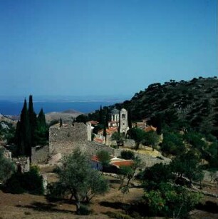 Chios. Blick auf das Kloster Nea Moni.