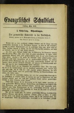 ¬Der¬ geometrische Unterricht in der Volksschule : Vortrag, gehalten in der Weihnachtsconferenz zu Oberhausen 28/12. 77