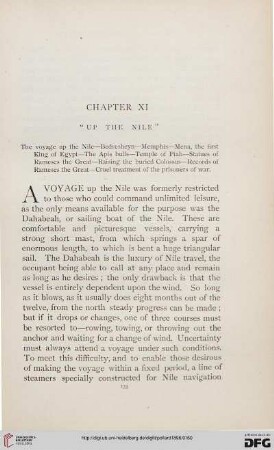 Chapter XI: "Up the Nile"
