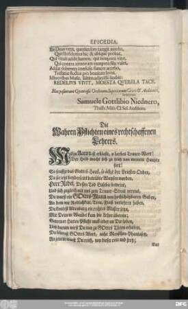 Die Wahren Pflichten eines rechtschaffenen Lehrers.