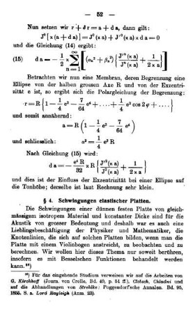 § 4. Schwingungen elastischer Platten.