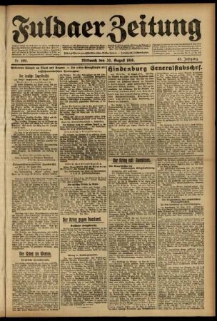 Ausgabe vom Mittwoch, den 30. August 1916.