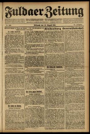 Ausgabe vom Mittwoch, den 30. August 1916.