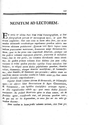 Monitum ad lectorem.