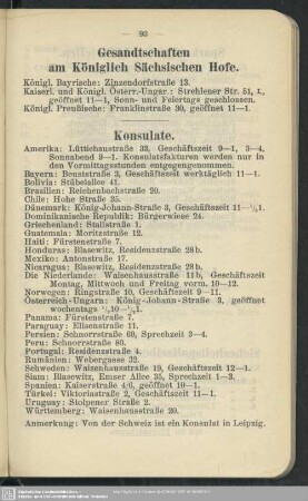 Gesandtschaften am Königlich Sächsischen Hofe