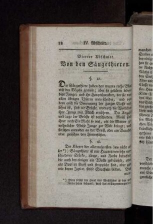 Von den Säugethieren.