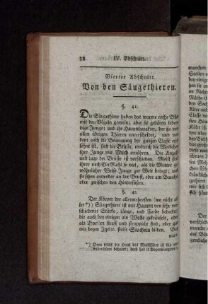 Von den Säugethieren.