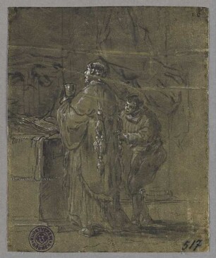 Eulenspiegel als Mesner, aus: "Geschichte des Till Eulenspiegel"