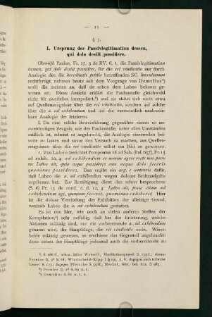 I. Ursprung der Passivlegitimation dessen, qui dolo desiit possidere