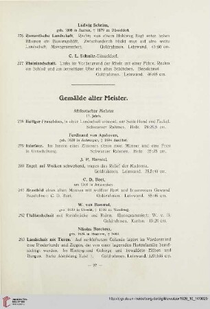 Gemälde alter Meister (Nr. 278-320)