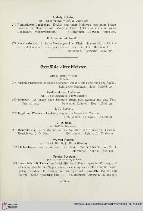 Gemälde alter Meister (Nr. 278-320)