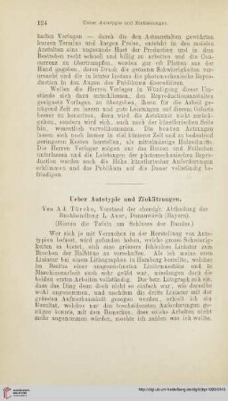 Ueber Autotypie und Zinkätzungen