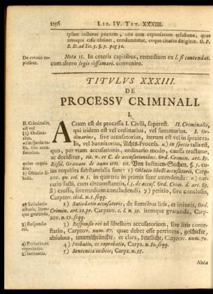 Titulus XXXIII. De Processu Criminali