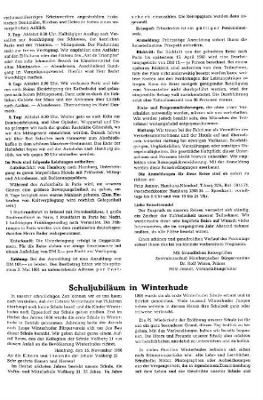 Schuljubiläum in Winterhude