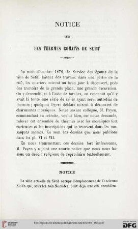 Sér. 2: Notice sur les thermes romains de Sétif