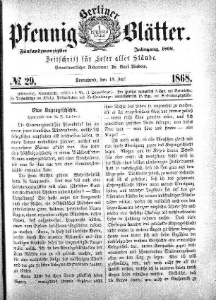 No. 29, Sonnabend, den 18. Juli