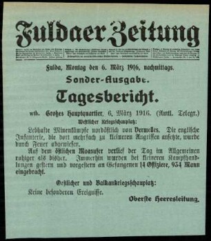 Ausgabe vom Montag, den 06. März 1916.