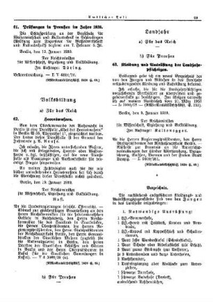 Heeresmuseen : [Volksbildung] ; [Für das Reich] ; [Amtliche Erlasse] ; [Amtlicher Teil]