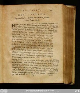 Caput Sextum. Quo monstratur, Deum cum Homine primùm Creato Foedus iniisse.