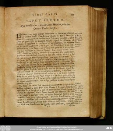 Caput Sextum. Quo monstratur, Deum cum Homine primùm Creato Foedus iniisse.